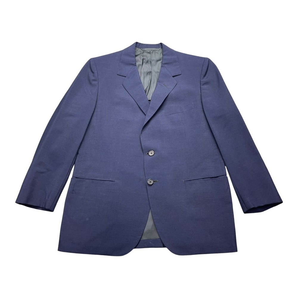 Vintage 1976 Oxxford Clothes Lewis & Thos Saltz Navy Blue Blazer Sport Coat 38S